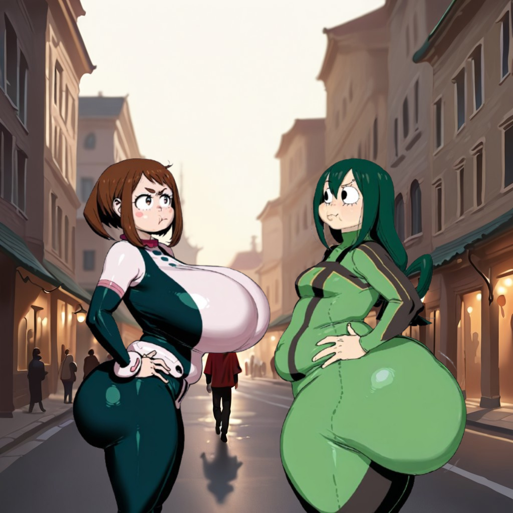 Rule 34 – 2girls ai assisted ai generated ass vs breasts bbw big ass big breasts bodysuit chubby civitai huge ass huge breasts kalagod massive ass massive breasts my hero academia ochako uraraka rivalry small ass small breasts thick thighs tsuyu asui wide hips | 13658957