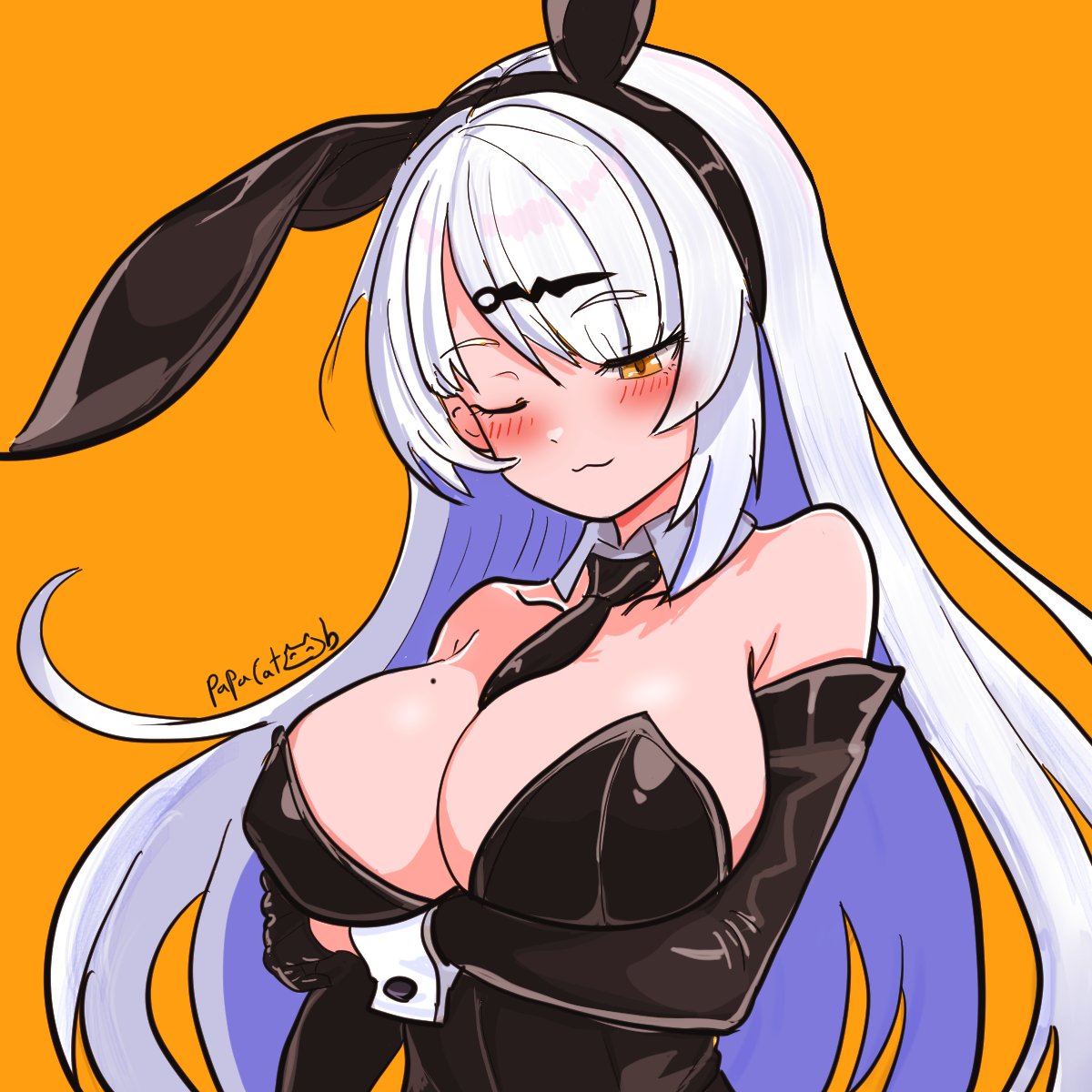 Rule 34 – bunny ears bunnysuit fake animal ears mole on breast one eye closed papacat (artist) yixuan (zenless zone zero) zenless zone zero | 13728555