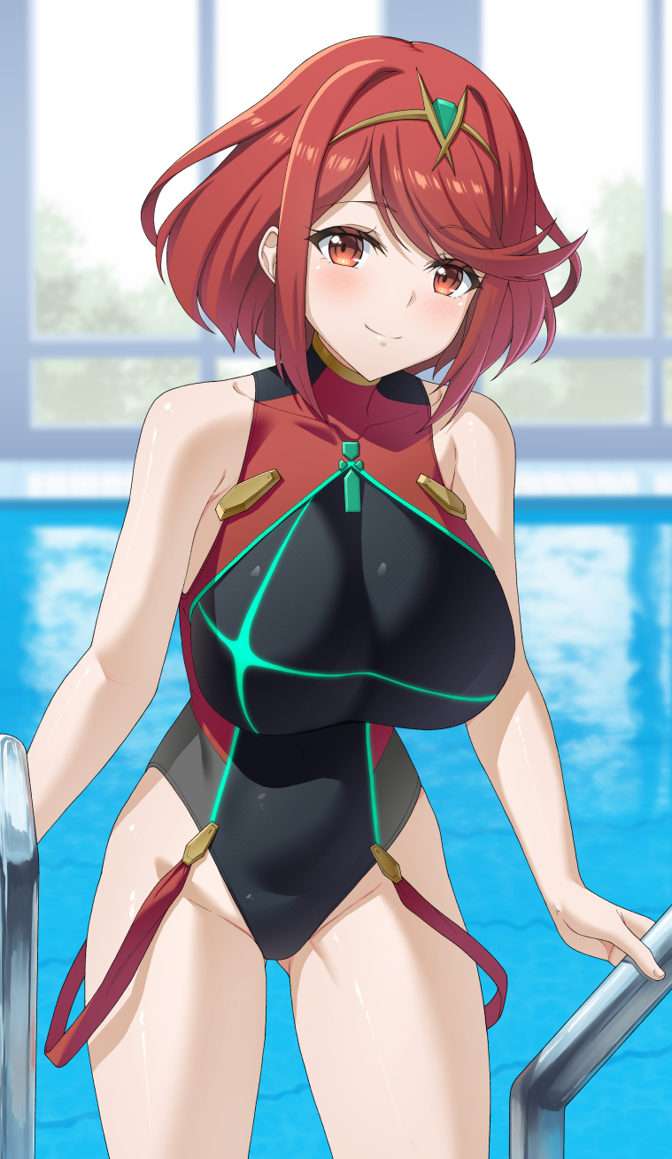 Rule 34 – 1girls alluring aqua gemstone bare shoulders big breasts black one-piece bikini blush chest jewel competition swimsuit core crystal (xenoblade) gem headpiece heroine high res jewelry looking at viewer milf mzrz one-piece bikini open mouth pool pool ladder pyra red eyes red hair red one-piece bikini ribbed bikini short hair smile striped clothes striped one-piece bikini swept bangs swimming pool swimsuit thighs tiara two-tone bikini vertical-striped clothes vertical-striped one-piece bikini xenoblade (series) xenoblade chronicles 2 | 13696850