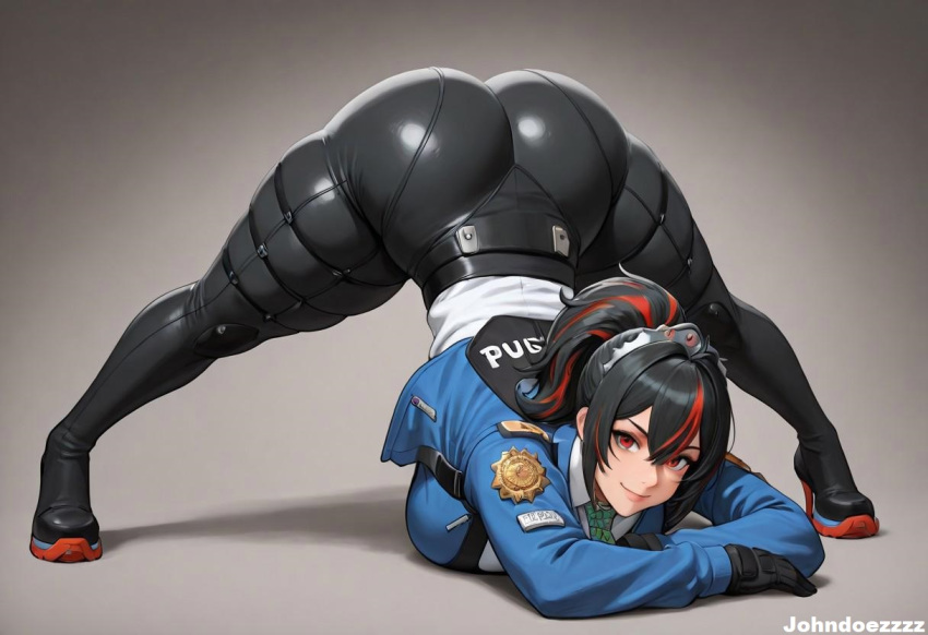 Rule 34 – ai generated athletic female big ass big breasts black hair curvy happy jack-o pose looking at viewer red eyes tagme zenless zone zero zhu yuan | 13704157