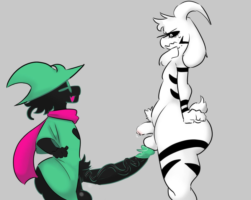 Rule 34 – 2boys 2d asriel dreemurr asriel dreemurr (god form) big balls big penis black fur black sclera deltarune digital media (artwork) femboy flustered furry gay goat green tip huge ass huge cock large ass male focus male only penis penis size difference penises touching ralsei side view size comparison size difference small but hung small dom big sub small penis smaller male smiling undertale white fur | 13700249