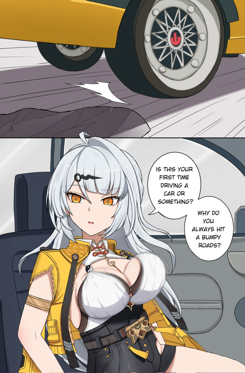 Rule 34 – bouncing breasts car car wheel driving english text looking at another motion lines tagme (artist) yixuan (zenless zone zero) zenless zone zero | 13767212