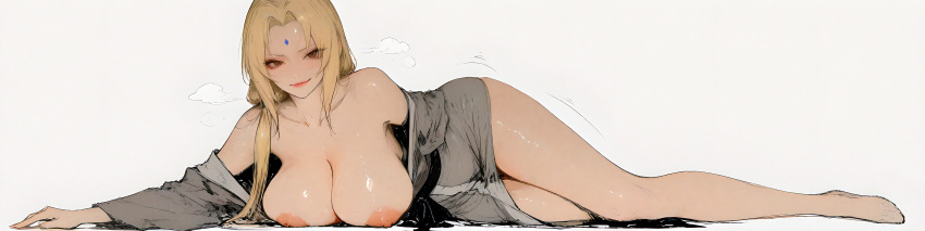 Rule 34 – ai bare legs blonde hair breasts out large breasts laying on side ly117 naruto no bra off shoulder thick thighs tsunade tsunade senju | 13788134