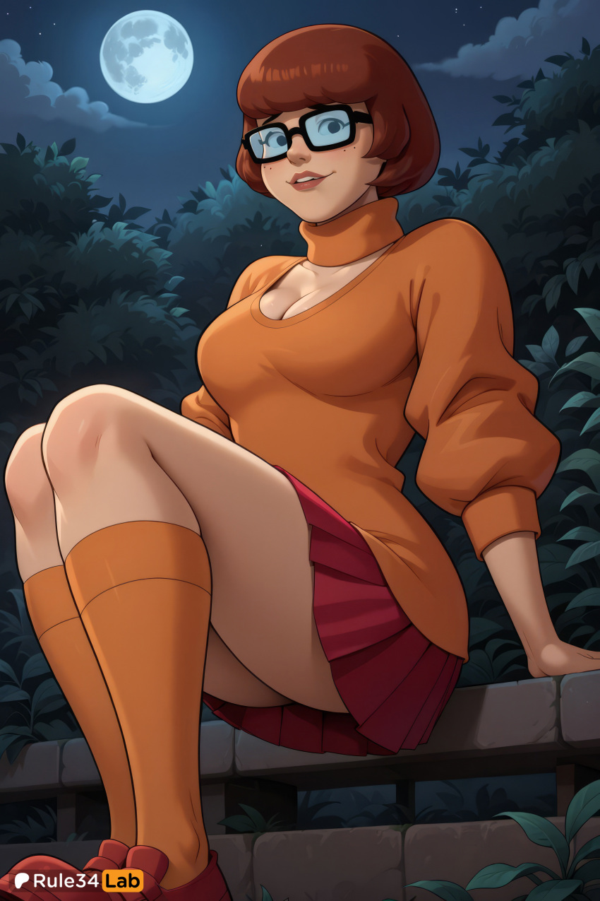 Rule 34 – 1girls ai generated artist name black-framed eyewear black eyes breasts brown hair cartoon network cleavage full moon glasses hanna-barbera hi res kneehighs large breasts looking at viewer medium breasts moon night night sky orange socks orange sweater outdoors parted lips pleated skirt red footwear red skirt rule34lab scooby-doo shoes short hair sitting skirt sky smile socks solo sweater turtleneck turtleneck sweater velma dinkley warner brothers | 13933693