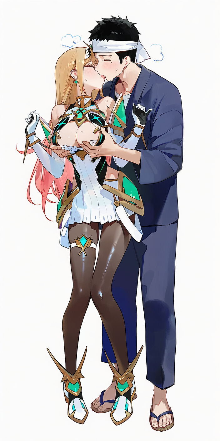 Rule 34 – 1boy ai generated bare shoulders black hair blonde hair blus breasts breasts grab cleavage closed eyes dress drowsy sheep earrings female gem gloves gojou wakana headpiece jewelry kissing kitagawa marin long hair mythra (cosplay) sandals short dress sono bisque doll wa koi wo suru straight tiara white dress xenoblade (series) xenoblade chronicles 2 | 14311272