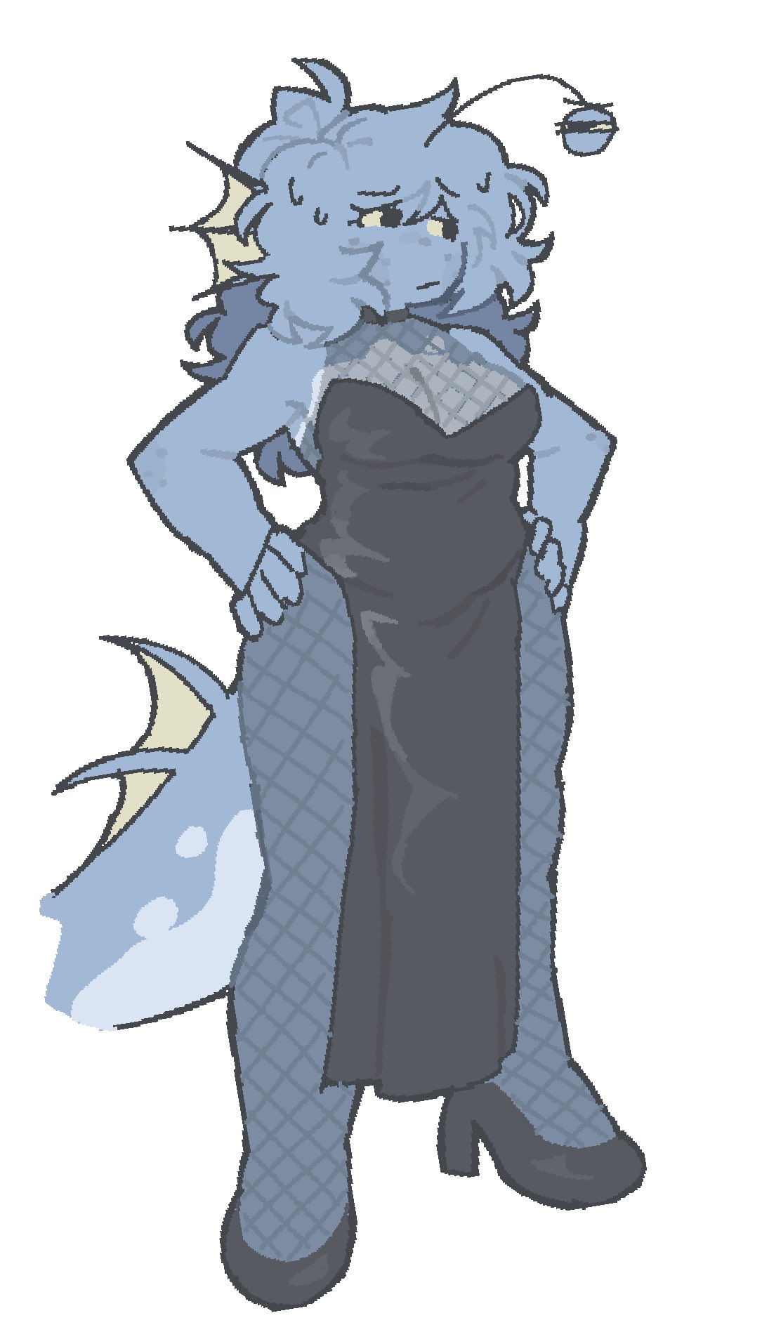 Rule 34 – 1girls antennae (anatomy) big tail breasts cleavage female female only fish girl fish humanoid fishnets gailin (refresh rm) hair high heels ponytail refresh rm sweat sweating tail thighs twitter twitter link twitter user oc | 14090923