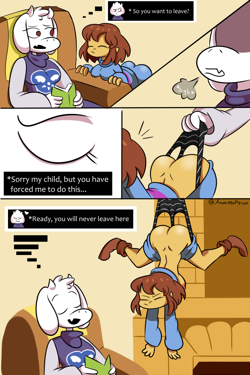 Rule 34 – anonimop3rson female frisk frisk (undertale) toby fox toriel undertale undertale (series) wedgie wedgie fetish wedgies wedgietale | 13993332