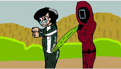Rule 34 – 2boys crying gay guard (squid game) lmao netflix pink guard pulling panties seong gi-hun squid game wedgie wtf wtf is this | 14285754