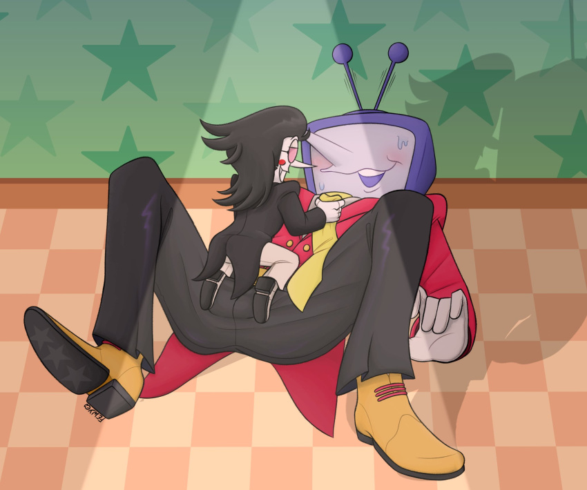 Rule 34 – 2025 2boys antennae antennae (anatomy) background bulge bulge through clothing clothed clothed male clothes clothing color colored deltarune deltarune chapter 3 digital drawing (artwork) digital media (artwork) duo gay gay male hi res high resolution highres legs apart legs spread male male/male male focus male only on top puppet robot robot humanoid size difference spamton g spamton spread legs spreading spreading legs tenna (deltarune) tie tv tv head | 14009088