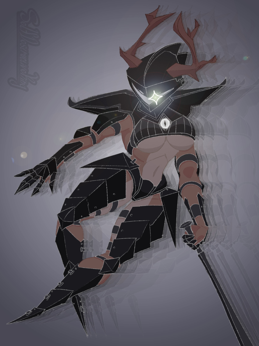 Rule 34 – absurd res afterimage anthro armor brown body clothing codpiece colored line art deer deltarune dess holiday digital media (artwork) elbow pads female floating gauntlets gloves glowing glowing eyes handwear headgear helmet hi res horn knee pads lens flare long horn mammal melee weapon navel new world deer reindeer roaring knight scale armor selfdestructking shoulder pads simple background solo sword unconvincing armor undertale (series) weapon | 14210844