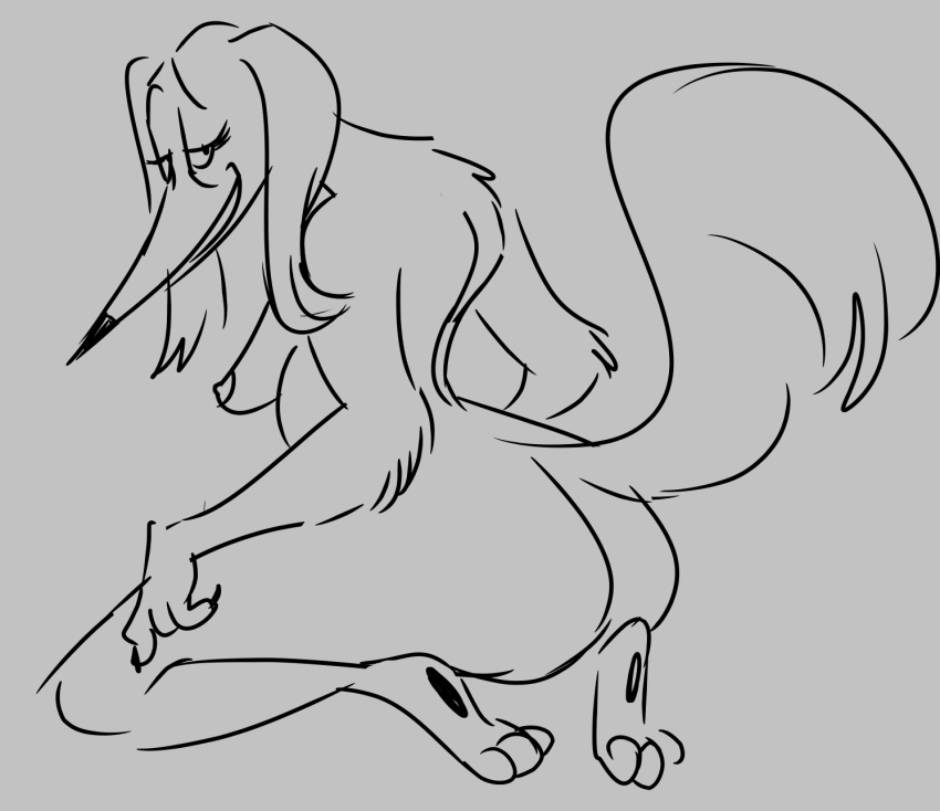 Rule 34 – 2025 anonymous artist anthro anthrofied ass breasts canid canine canis claws domestic dog female fixed (netflix) grey background half-closed eyes hi res honey (fixed) hunting dog looking at viewer looking back mammal monochrome narrowed eyes netflix nipples nude pawpads rear view saluki sighthound simple background smile smiling at viewer solo unknown artist | 14245556