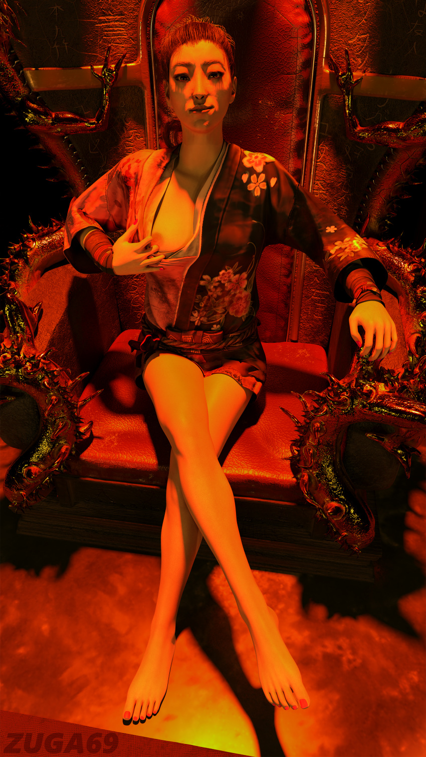 Rule 34 – 3d 4k asian asian clothing asian female blender breasts breasts brown eyes clothed clothes pull clothing crossed legs dbd dead by daylight feet female female human female only front view hair up japanese japanese clothes japanese clothing legs legs crossed looking at viewer nail polish nipples png sitting smirk solo solo female thighs throne tied hair toes yui kimura zuga69 | 14299369