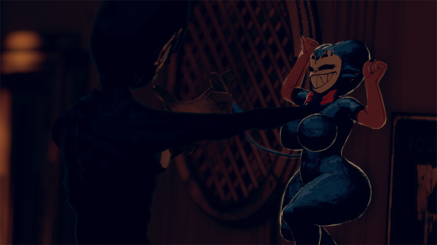 Rule 34 – against wall bendy and the ink machine choke hold choking ink bendy ink darling (cally3d) ink demon naked female pinned against wall smug smug expression smug face vrchat vrchat avatar vrchat media vrchat model | 14268425