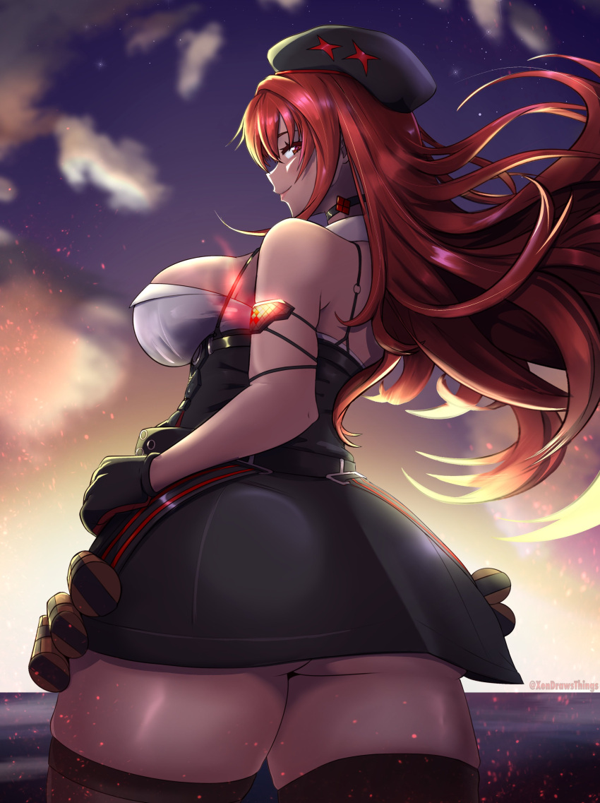 Rule 34 – absurd res back view breasts female goddess of victory: nikke hat large breasts long hair no panties rapi (nikke) rapi (red hood) (nikke) red eyes red hair skirt tagme tie xendrawsthings | 14168558
