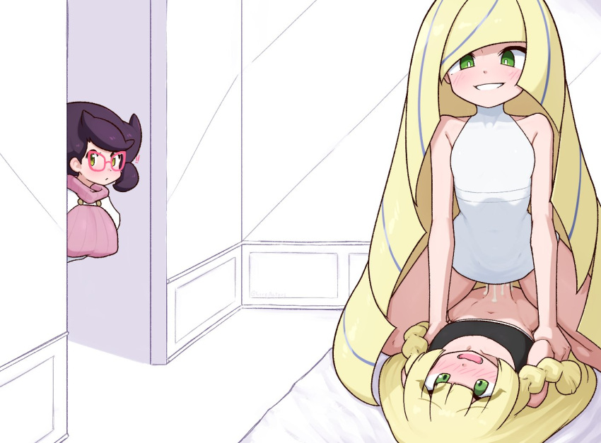 Rule 34 – 1futa 2d 2d (artwork) 2girls age difference big hair black tank top blonde hair blush bottomless braid breasts capelet cowgirl position cum cumdrip dress female futa with female futanari glasses green eyes height difference incest large breasts lillie (pokemon) liveactors long hair lusamine (pokemon) mature female mother and daughter multiple girls on bed peeping penis pink-framed eyewear pink sweater pinned pokemon pokemon sm purple hair red-framed eyewear ribbed sweater sex short hair sleeveless sleeveless dress straddling sweater sweater guard tank top turtleneck turtleneck sweater twin braids uncensored uncensored penis very long hair white capelet white dress wicke (pokemon) | 14094802