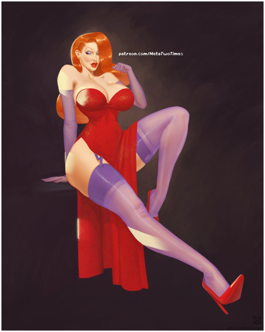 Rule 34 – 1girls artist name breasts busty curvy disney female full lips hair over one eye high heels hourglass figure huge breasts jessica rabbit legs light-skinned female light skin metameta/metatwotimes purple eyeshadow red dress red hair red lipstick small waist stockings who framed roger rabbit | 14256150
