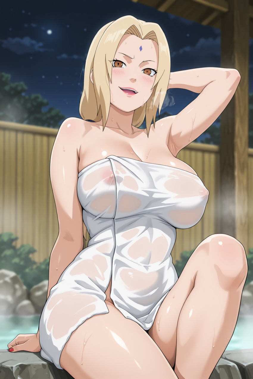 Rule 34 – absurd res ai generated areolae big ass big breasts blonde hair blush breasts heavy breathing hot spring naked towel naruto naruto (series) onsen smile solo sweatdrop sweating tsunade valytria | 14143798