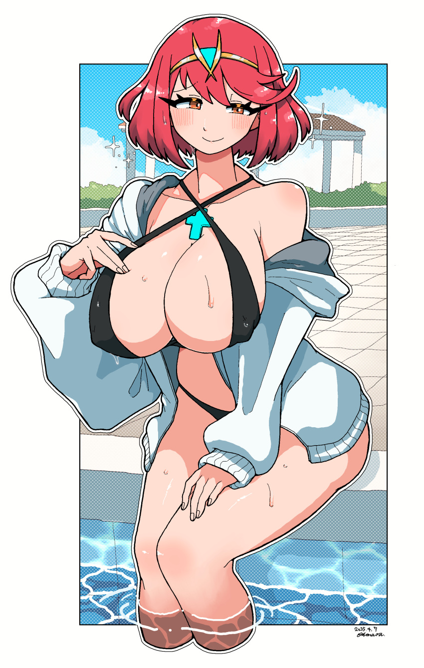 Rule 34 – absurdres alternate costume breasts highres large breasts omura zojiki pyra pyra (xenoblade) red eyes red hair solo xenoblade (series) xenoblade chronicles (series) xenoblade chronicles 2 | 14111992