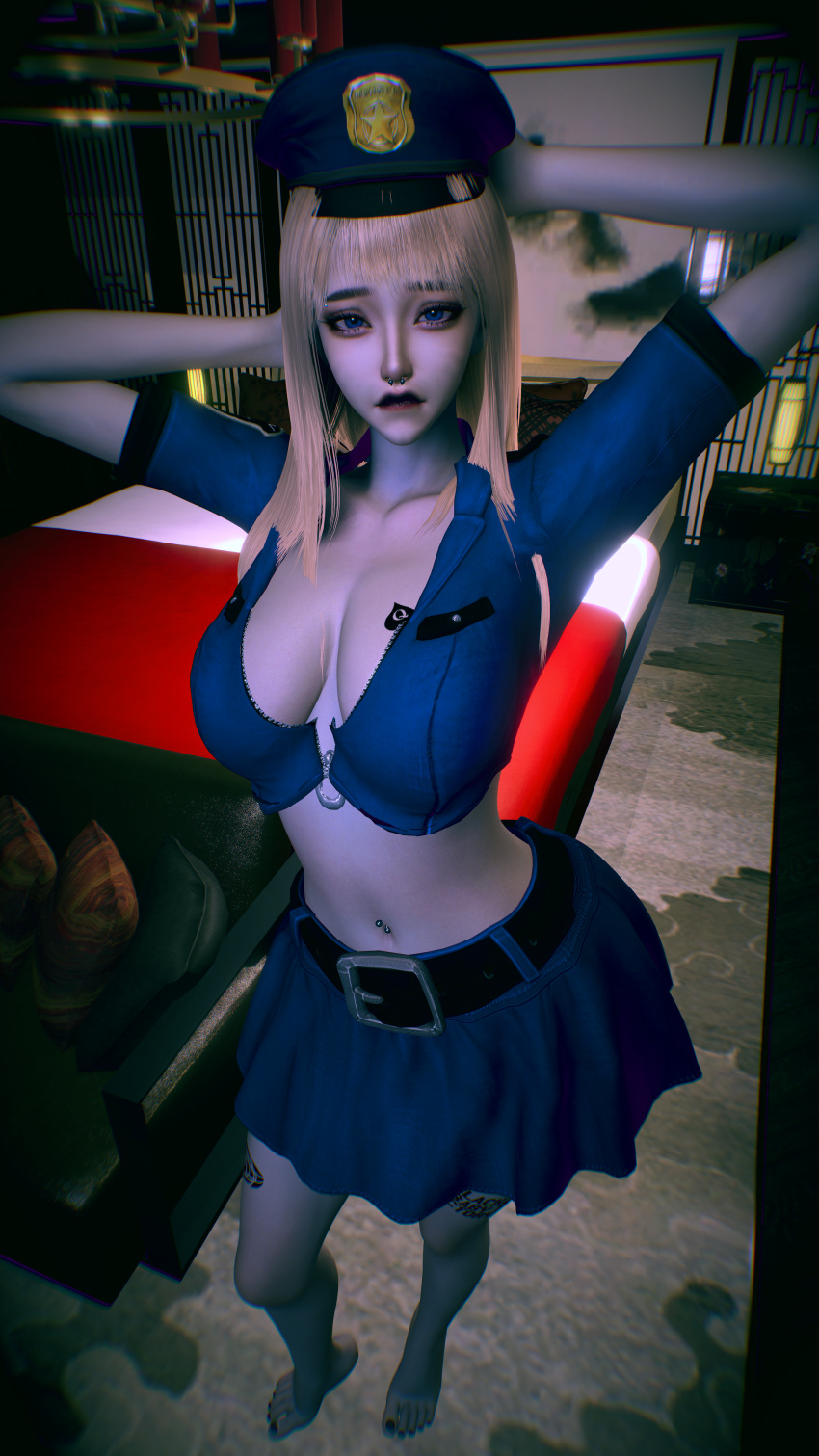 Rule 34 – 1girls 3d 4k big breasts biting lip biting lip black lipstick black nails blacked blonde hair breasts choker chromatic aberration crashbanditkut cute cute face dress eyebrow piercing eyebrows eyelashes feet female female focus full body glitter hair hands behind head hi res high resolution highres light-skinned female light skin lips lipstick long eyelashes long hair makeup nail polish navel navel piercing nose piercing original original character piercing police police hat police officer police uniform policewoman qos qos tattoo queen of spades queen of spades symbol queen of spades tattoo septum piercing solo spade tattoo virt-a-mate virtamate | 14256638