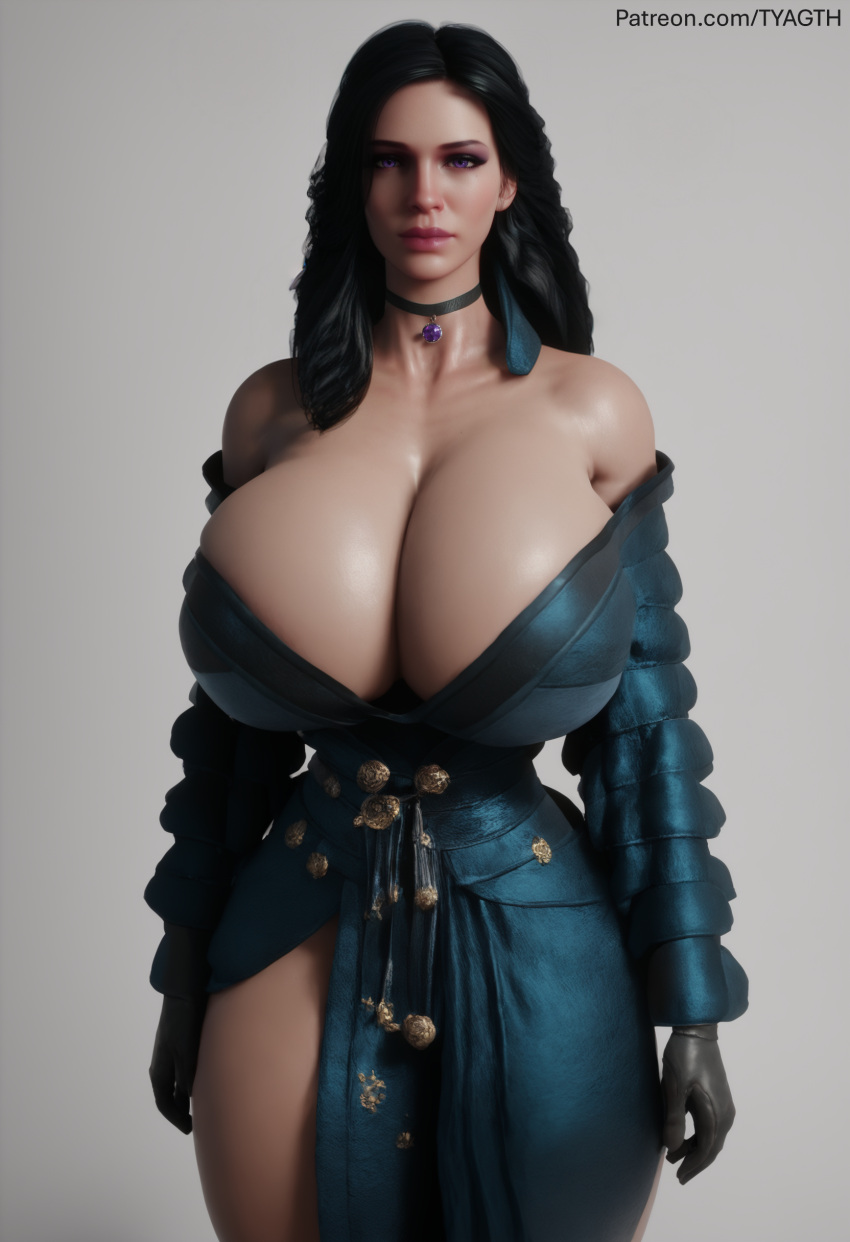 Rule 34 – ai generated big breasts big thighs black hair cd projekt red cleavage clothing dress looking at viewer purple eyes red sexy the witcher (series) the witcher 3: wild hunt tyagth white background yennefer yennefer of vengerberg | 13985666