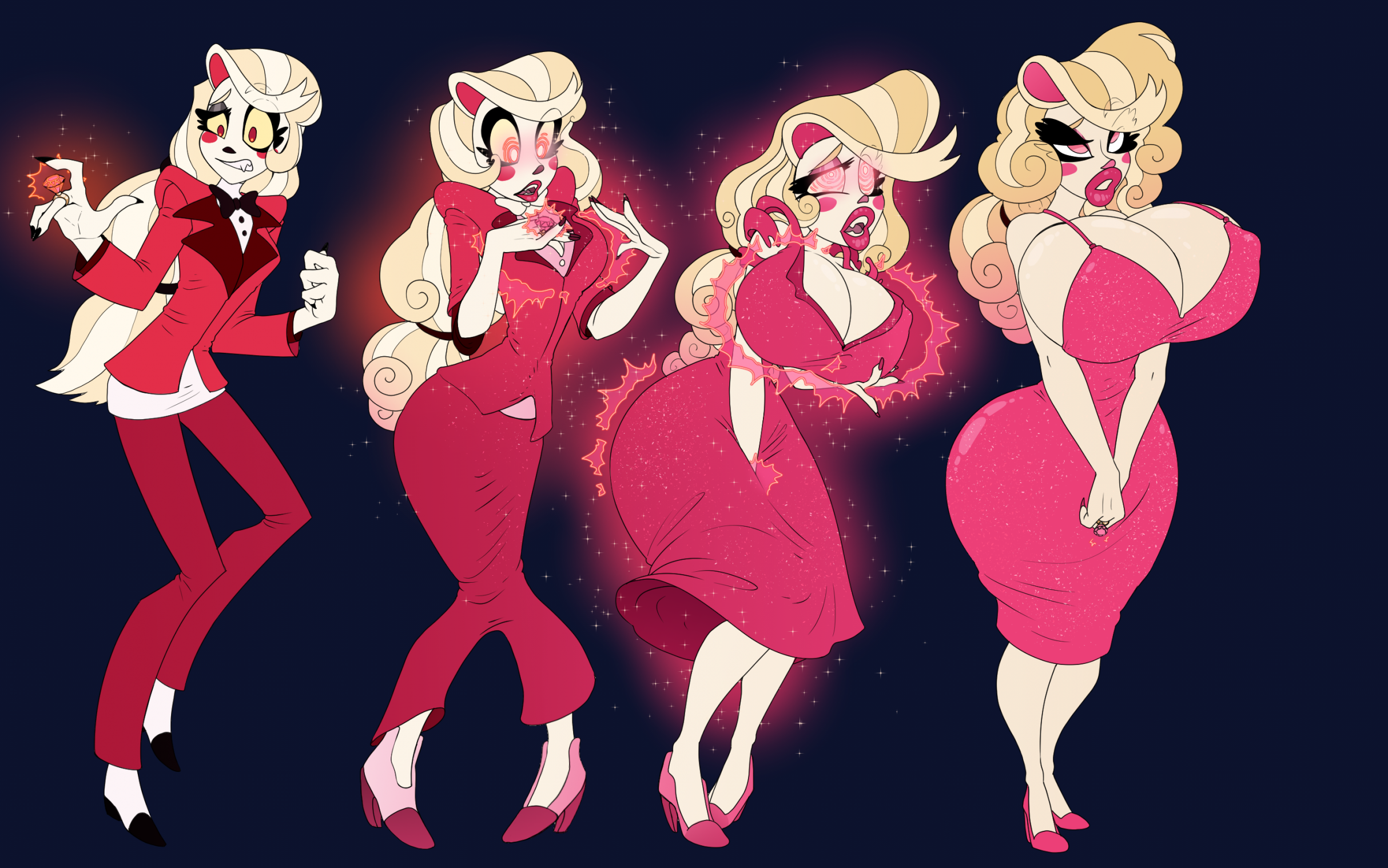 Rule 34 – 1girls ass expansion atcpony before and after bimbofication breast expansion charlie morningstar (hazbin hotel) clothed dress female only femsub hazbin hotel huge breasts hypnotic accessory lip expansion ring sequence solo transformation sequence | 14493840