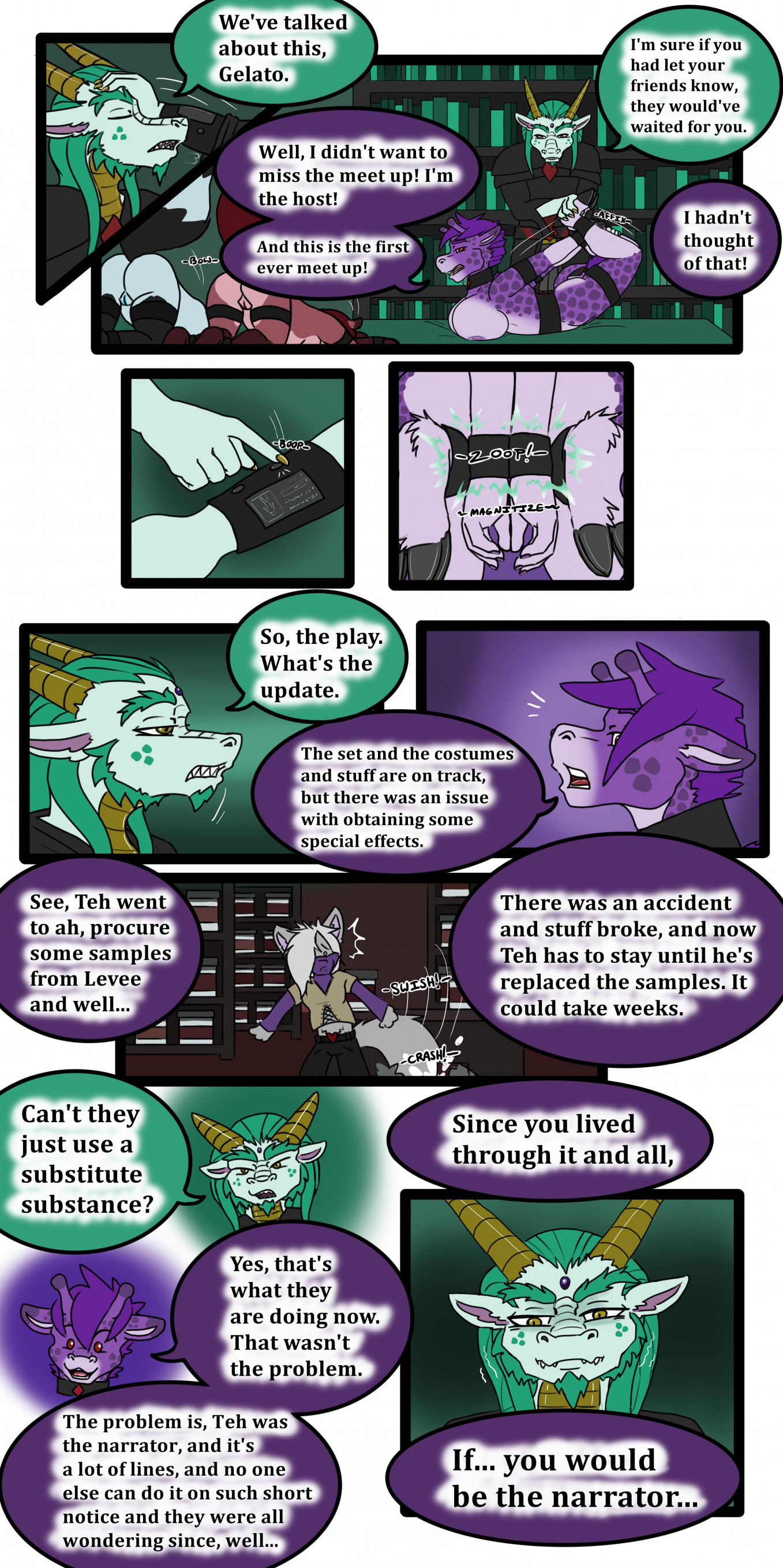 Rule 34 – absurd res all fours anthro bassariscus bed blush blush lines book bookshelf bottomwear bound breasts clothing collar comic cuff (restraint) dialogue diamonds (suit) dragon english text female furniture genitals giraffe giraffid group hearts (suit) hi res hogtied horn jacket kneeling lying magnetic bondage magnetic cuffs male mammal mink (tatsuchan18) multiple scenes mythological creature mythological scalie mythology on bed on front pants posture collar procyonid raised tail rear view restraints ring-tailed cat rodent scalie sciurid sitting sitting on bed suit symbol tail tatsuchan18 text topwear tree squirrel vulva | 14524091