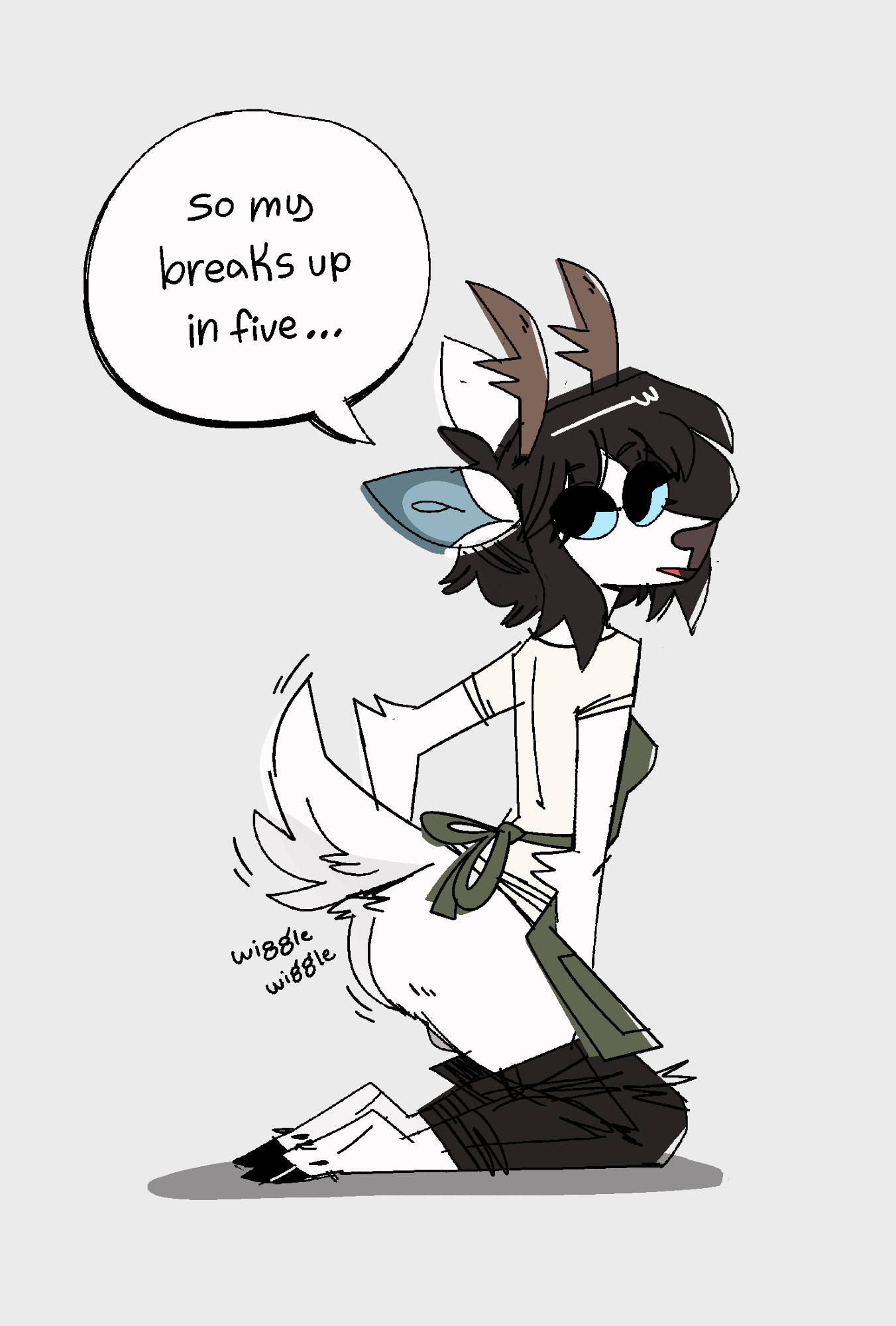 Rule 34 – anthro antlers apron arm tuft ass balls barefoot barely visible balls barely visible genitalia black hair blue sclera bottomwear bottomwear down breasts butt tuft closed eyes clothed clothing cloven hooves cocadope deer dewclaw hooves elbow tuft ellipsis english text eyelashes feet fur genitals gynomorph hair half-closed eyes hi res hooves horn intersex kneeling looking back mammal motion lines narrowed eyes open mouth pants pants down partially clothed presenting presenting hindquarters raised tail seductive shaking butt shirt side boob side view small breasts solo speech bubble t-shirt tail tail motion tailwag text topwear tuft unguligrade wavy hair white body white fur | 14575339