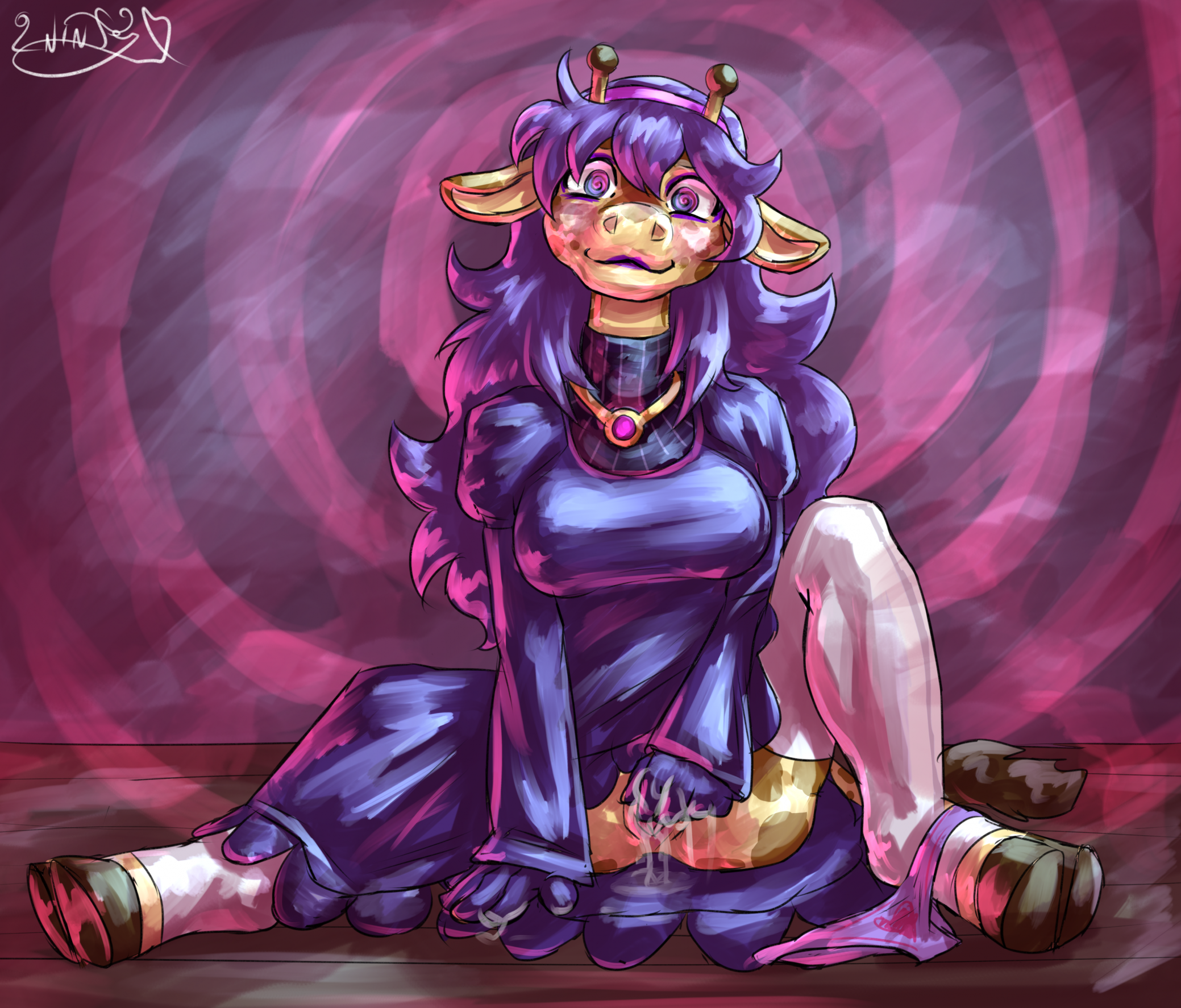 Rule 34 – 2025 2 horns aliaspseudonym anthro biped bodily fluids breasts clothed clothing clothing around one leg clothing lift dress dress lift female finger fuck fingering fingering self genital fluids genitals giraffe giraffid hair hi res hooves horn hypnosis inside legwear long hair looking at viewer mammal masturbation medium breasts mind control panties panties around one leg panties down partially clothed purple clothing purple dress purple hair sitting sitting on ground solo spiral spiral eyes stockings underwear underwear around one leg underwear down unguligrade vaginal fluids vaginal masturbation vaginal penetration vulva white clothing white legwear white stockings | 14577877