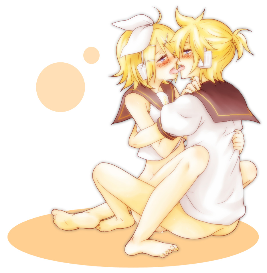 Rule 34 – barefoot blush bottomless clones female french kiss hug japanese kagamine len kagamine rin kissing ryou (fallxalice) ryou (pixiv247657) sex sitting tears tongue upright straddle vocaloid yellow hair | 21860