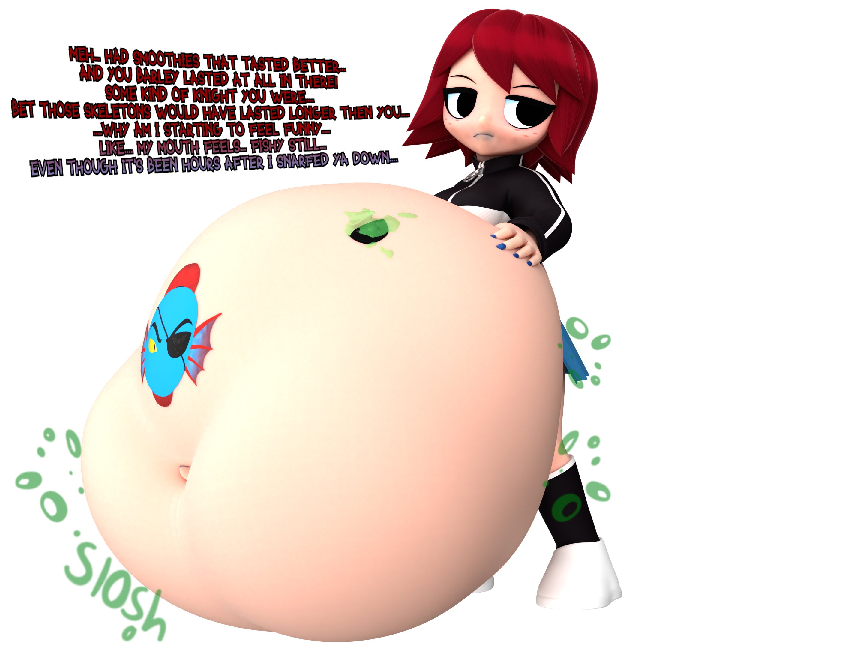 Rule 34 – 3d big belly fatal vore glamrockchatty kim pine princhurnin scott pilgrim tattoo on belly tattooification undertale undyne vore weight gain | 14606239
