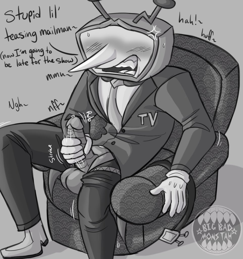 Rule 34 – bigbadmonstah blush blush chair deltarune deltarune chapter 3 dialogue gloves irritated masturbating masturbation moan moaning monochrome sharp teeth suit suit and tie sweat tenna (deltarune) tv tv head | 14609708