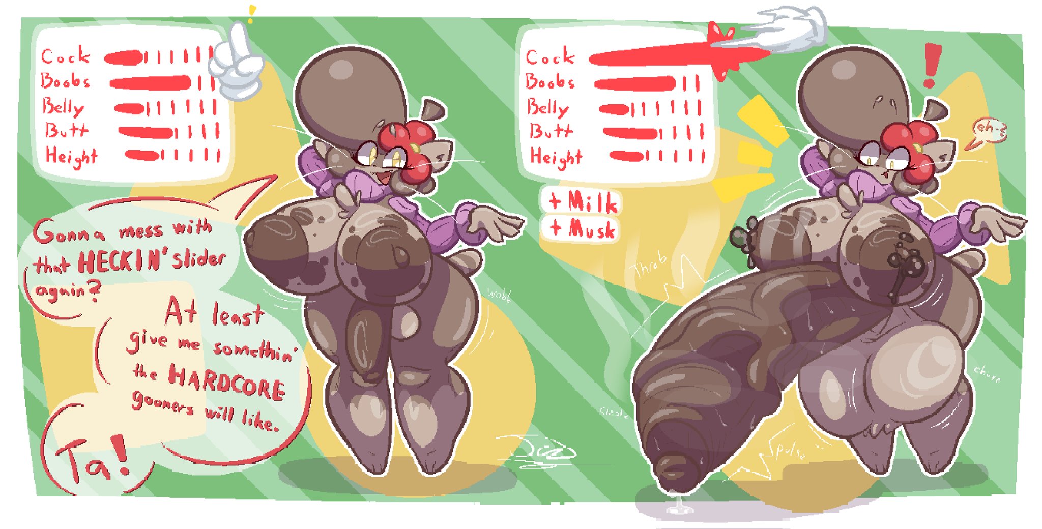 Rule 34 – anthro brainrot brown fur brown hair brown nipples charlie (jaziferret) disembodied hand ferret ferret girl flower flower in hair furry gooner green background hyper hyper penis jaziferret large ass large penis meme red text solo solo female text transformation vein veins video game mechanics yellow eyes | 14619711