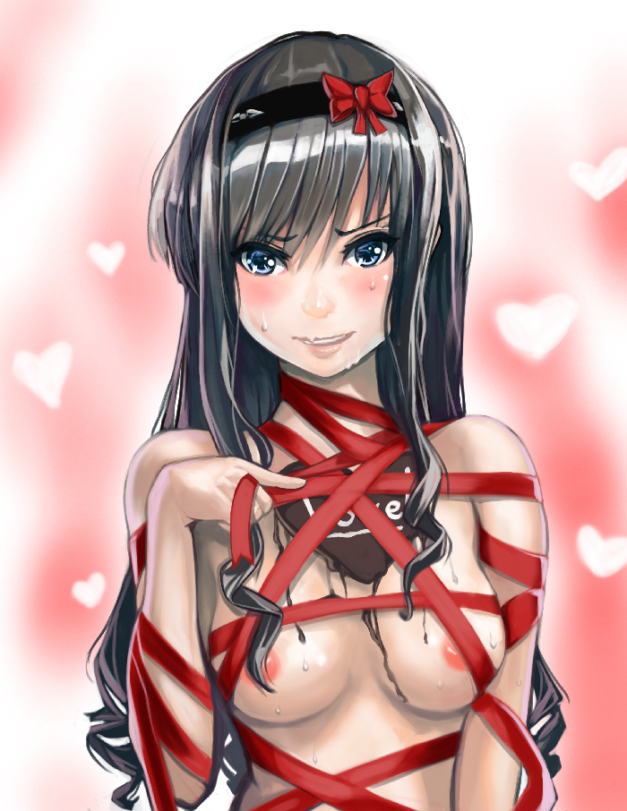 Rule 34 – 1girls 2015 amagami black hair blue eyes blush breasts candy chocolate heart comic-z eye contact facing viewer hairband hairbow heart heart background long hair morishima haruka nude ribbon bondage ribbons solo valentine wrapped up | 14355048