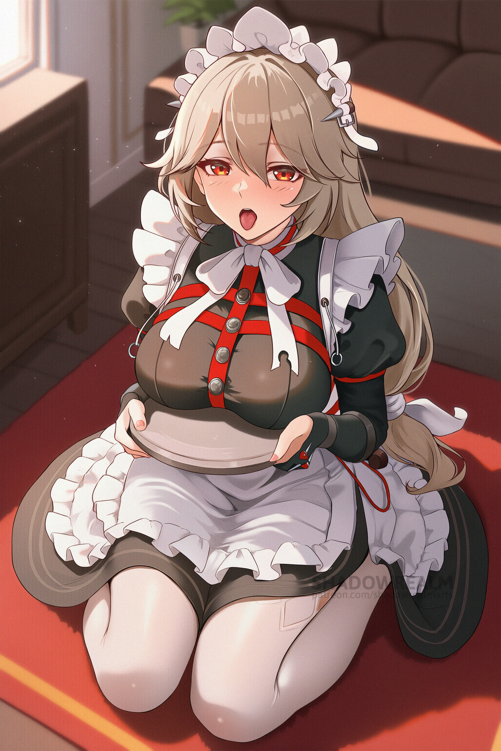 Rule 34 – ai generated alexandrina sebastiane apron black dress blush breasts brown hair carpet dress female hair between eyes hair ornament hikari406 holding indoors juliet sleeves large breasts long hair long sleeves looking at viewer maid maid apron maid headdress open mouth puffy sleeves red eyes ribbon sitting solo thighhighs tongue tongue out tray uncensored wariza white apron white thighhighs zenless zone zero | 14351586