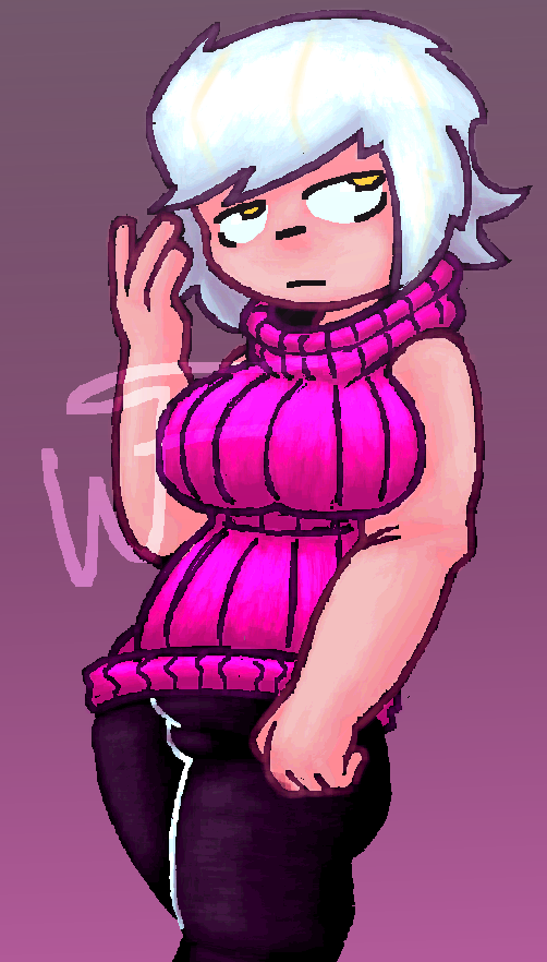 Rule 34 – 2d 2d (artwork) alif’s universe big ass big breasts big breasts big penis brown hair clothed gavri (alif’s universe) pink sweater thick ass thick thighs unknown artist white hair yellow eyes | 14351454