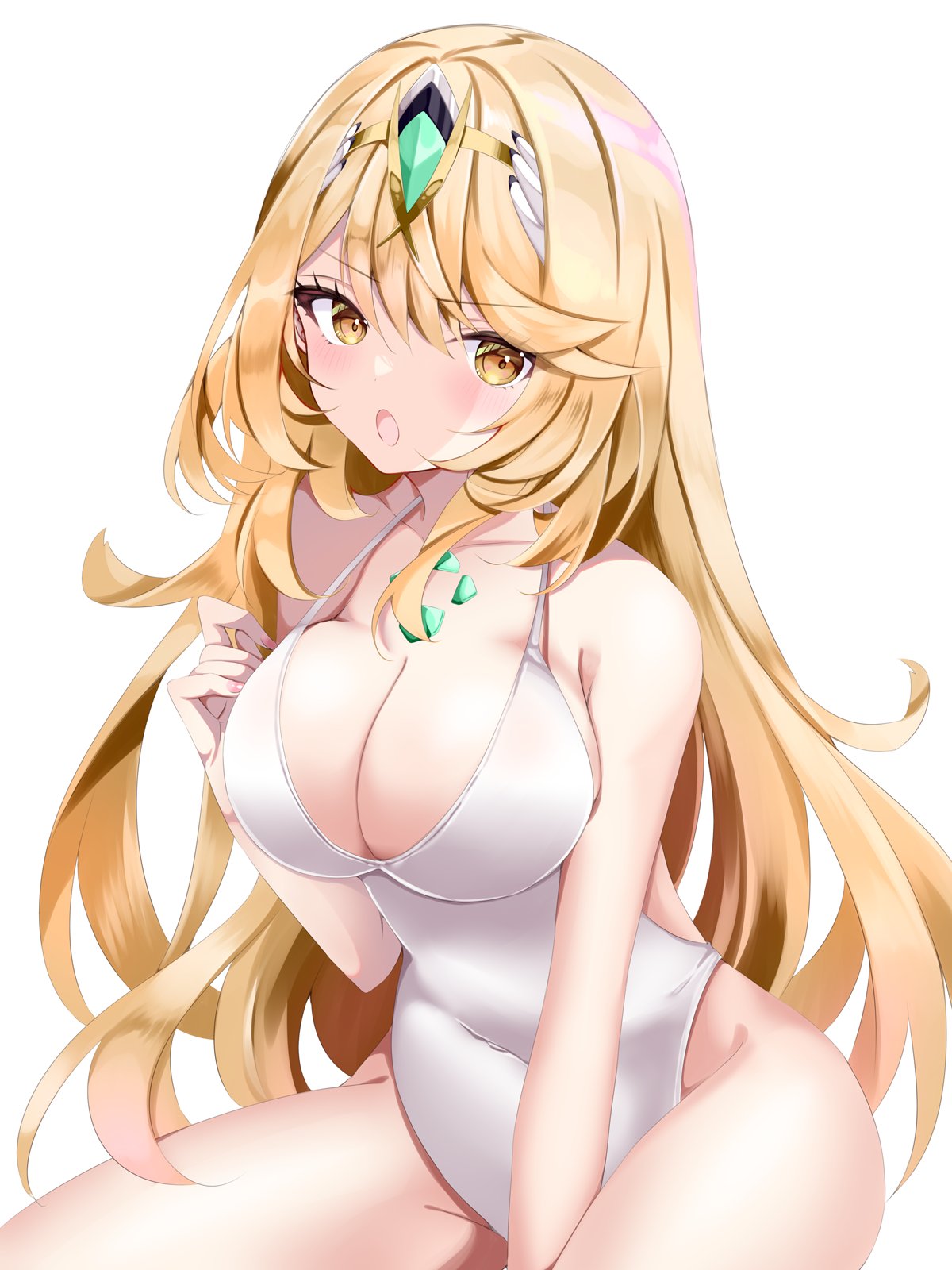 Rule 34 – 1girls blonde hair breasts long hair mythra (radiant beach) (xenoblade) mythra (xenoblade) one piece swimsuit swimsuit white swimsuit xenoblade (series) xenoblade chronicles 2 | 14408984