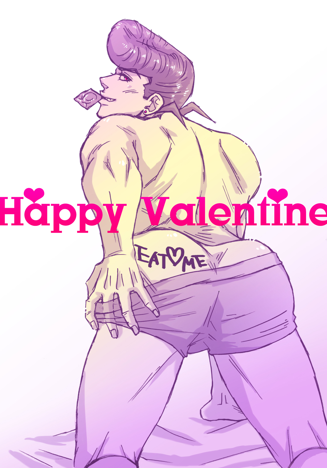 Rule 34 – ass ass focus biting condom boxers boxers (clothing) condom condom in mouth diamond is unbreakable eat me jojo’s bizarre adventure josuke higashikata looking back male male only text underwear valentine’s day writing on ass writing on body | 14433055