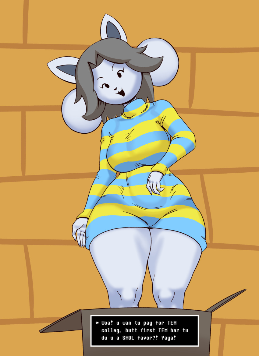 Rule 34 – big breasts furry jacors temmie (undertale) undertale white fur | 14408271