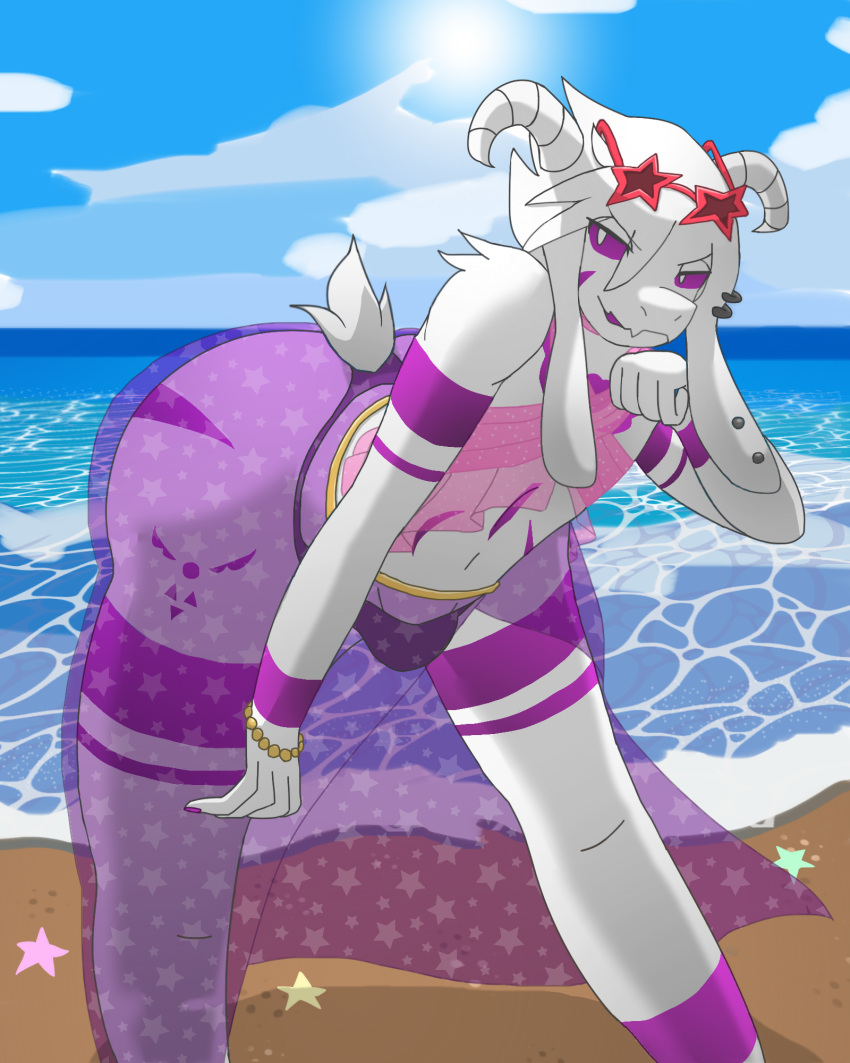 Rule 34 – aeltrix asriel dreemurr asriel dreemurr (god form) ass ass background beach big ass big butt bracelet bulge femboy fingernails fur furry goat horns looking at viewer male male only piercing piercings purple sclera skin markings smile smirk solo sunglasses swimsuit tail undertale water white fur white pupils | 14392615