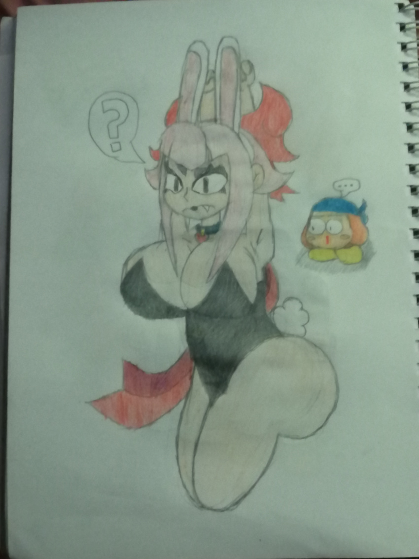 Rule 34 – 1boy 1girls 2025 arms up background character bandana waddle dee brawl stars bunnysuit color crossover huge breasts huge hips kirby (series) korean female looking at viewer melodie (brawl stars) nosebleed pink hair playboy bunny question mark ribbon sharp teeth tahiel (artist/editor) waddling head weird crossover | 14400495