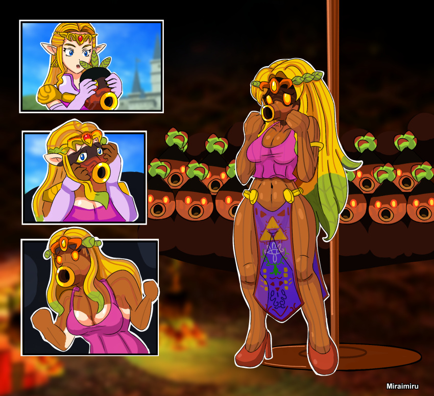 Rule 34 – alternate version at source alternate version available blonde hair cursed item deku deku (tloz) deku scrub long hair mask miraimiru princess zelda the legend of zelda the legend of zelda: majora’s mask transformation transformation sequence | 14320299