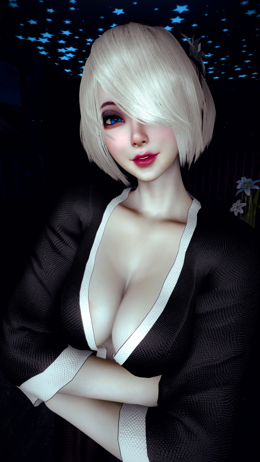Rule 34 – 1girls 3d 4k big breasts big lips black eyeshadow blue eyes breast squeeze breasts chromatic aberration costume crashbanditkut eyeliner eyeshadow female female focus hair hi res high resolution highres light-skinned female light skin lips lipstick looking at viewer makeup medium hair nails nier nier: automata nier (series) one eye covered short hair smile smiling solo squeezing breast video game character video games virt-a-mate virtamate white hair yorha 2b | 14412279