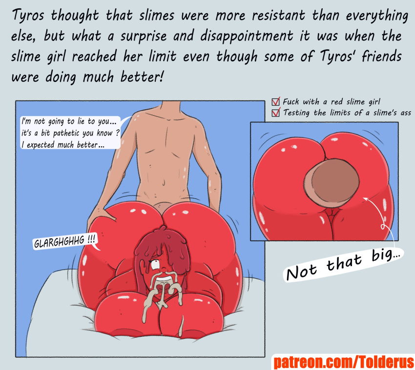 Rule 34 – 1boy 1girls big ass big breasts big penis colored cum through doggy style dominated edit excessive cum hyper ass hyper breasts hyper penis it’ll never fit red skin red slime shiin (edit) sketch text tolderus too big tyros (tolderus) | 14424990