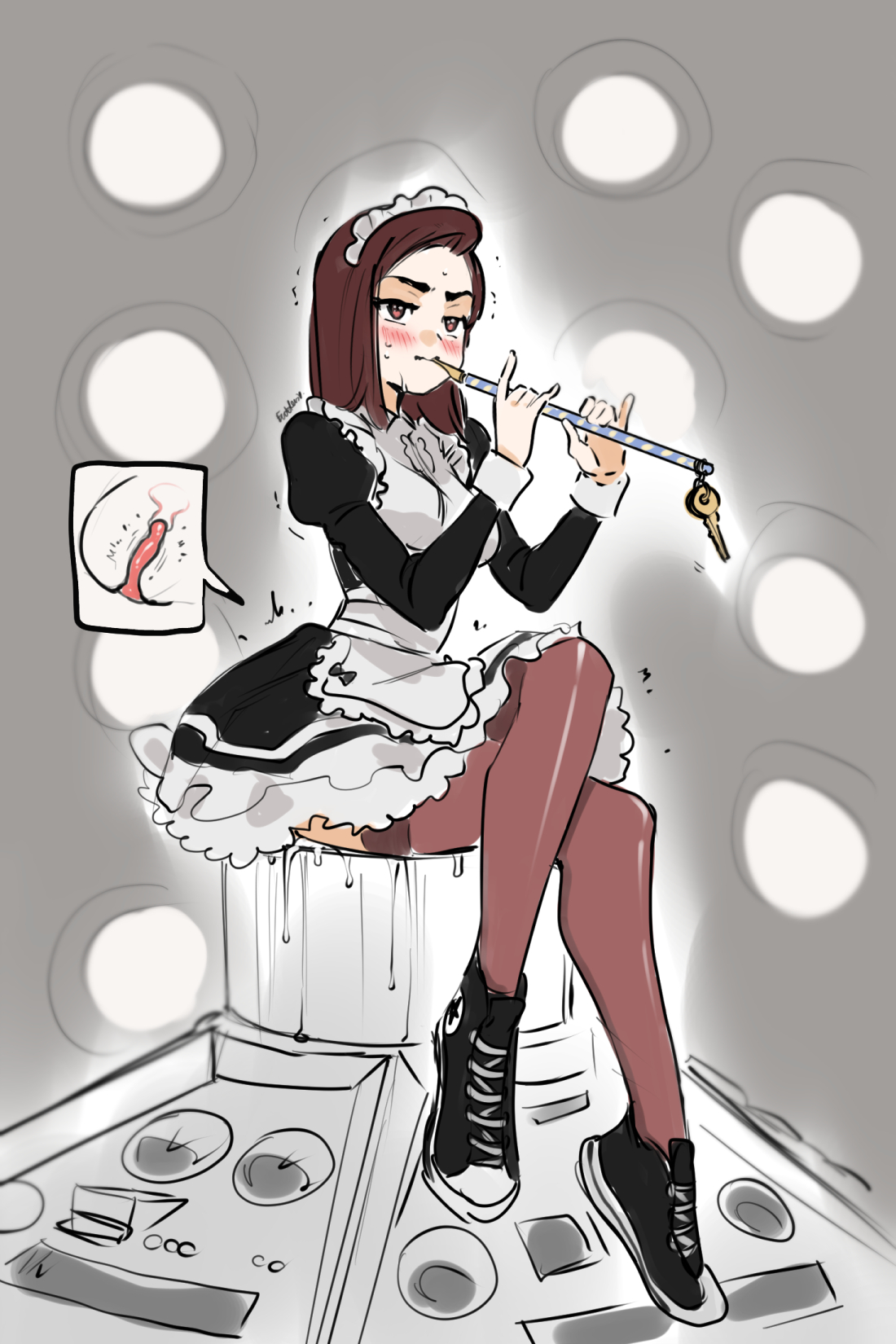 Rule 34 – buttplug buttplug in ass buttplug under clothes clara oswald converse cumming cumming while penetrating eudetenis flute horny female key maid maid apron maid dress maid headdress maid outfit maid uniform messy cum stockings stockings thigh highs tardis tardis interior xray view | 14674766