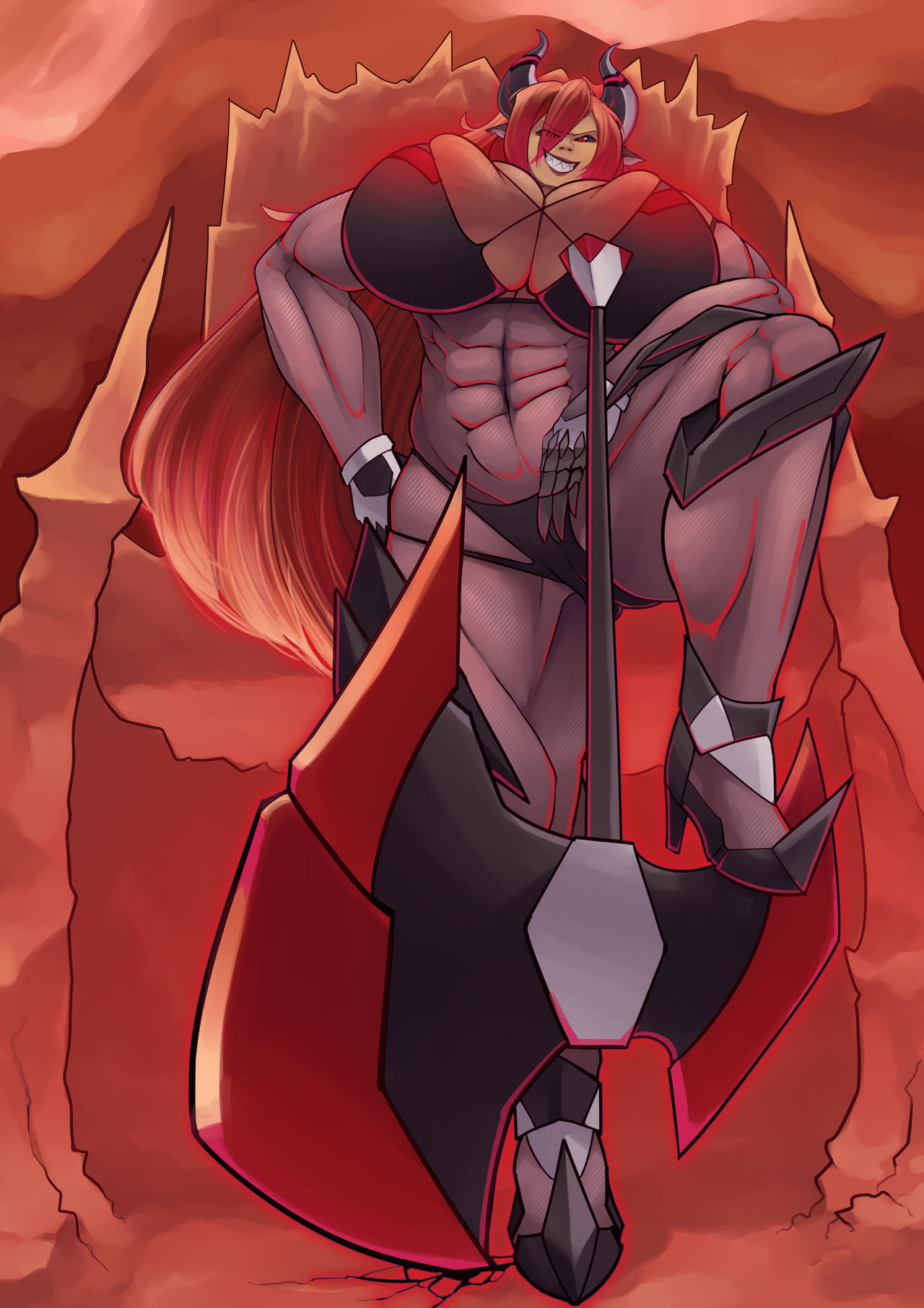 Rule 34 – 1grls axe breasts cooooookin demon demon girl demon horns demon queen female horns huge breasts muscular muscular female throne weapon weight gain weight gain sequence | 14684646