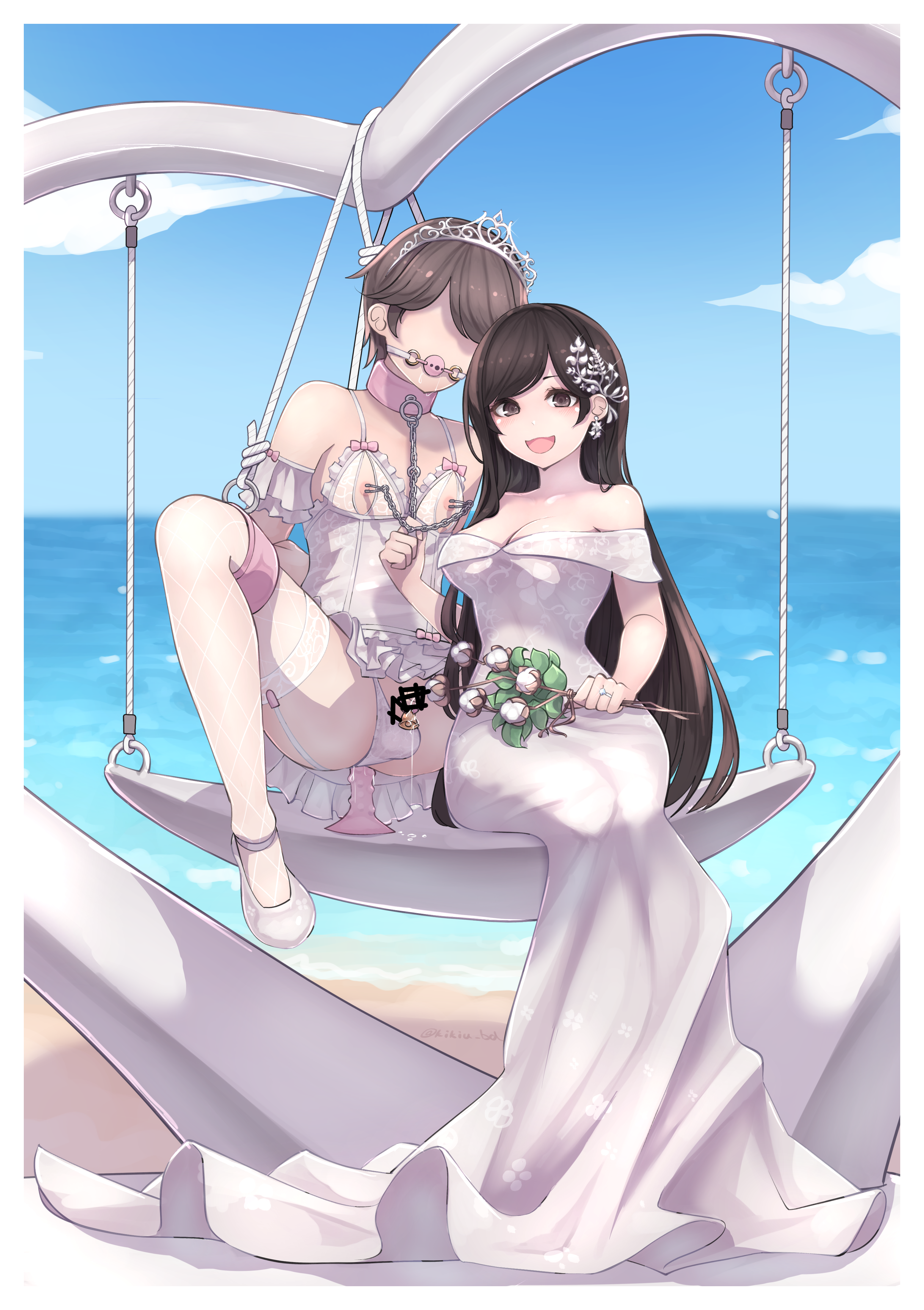 Rule 34 – 1boy absurdres anal anal fluid anal object insertion animal collar arms behind back ball gag bar censor beach bell blush bondage bound bound arms bound legs brown eyes brown hair bulge censored chain leash chains collar crossdressing crossdressing (mtf) cupless bustier detached sleeves diamond (gemstone) diamond ring dildo dress drooling earrings female femdom flower flower earrings frilled bustier gag garter straps hair ornament heart frame high heels highres holding holding chain jewelry kikiu bd lace-trimmed thighhighs lace trim leash legs together legs up long hair looking at viewer m legs male male penetrated nipple chain nipple clamps nipples no eyes object insertion off-shoulder dress off shoulder on swing open mouth original ornate ring panties pink ribbon precum ribbon ring saliva sex toy short hair sitting smile spread legs straight hair swing thighhighs tiara underwear very long hair wedding wedding dress wedding photo wedding ring white bustier white dress white garter straps white panties white thighhighs | 14712420