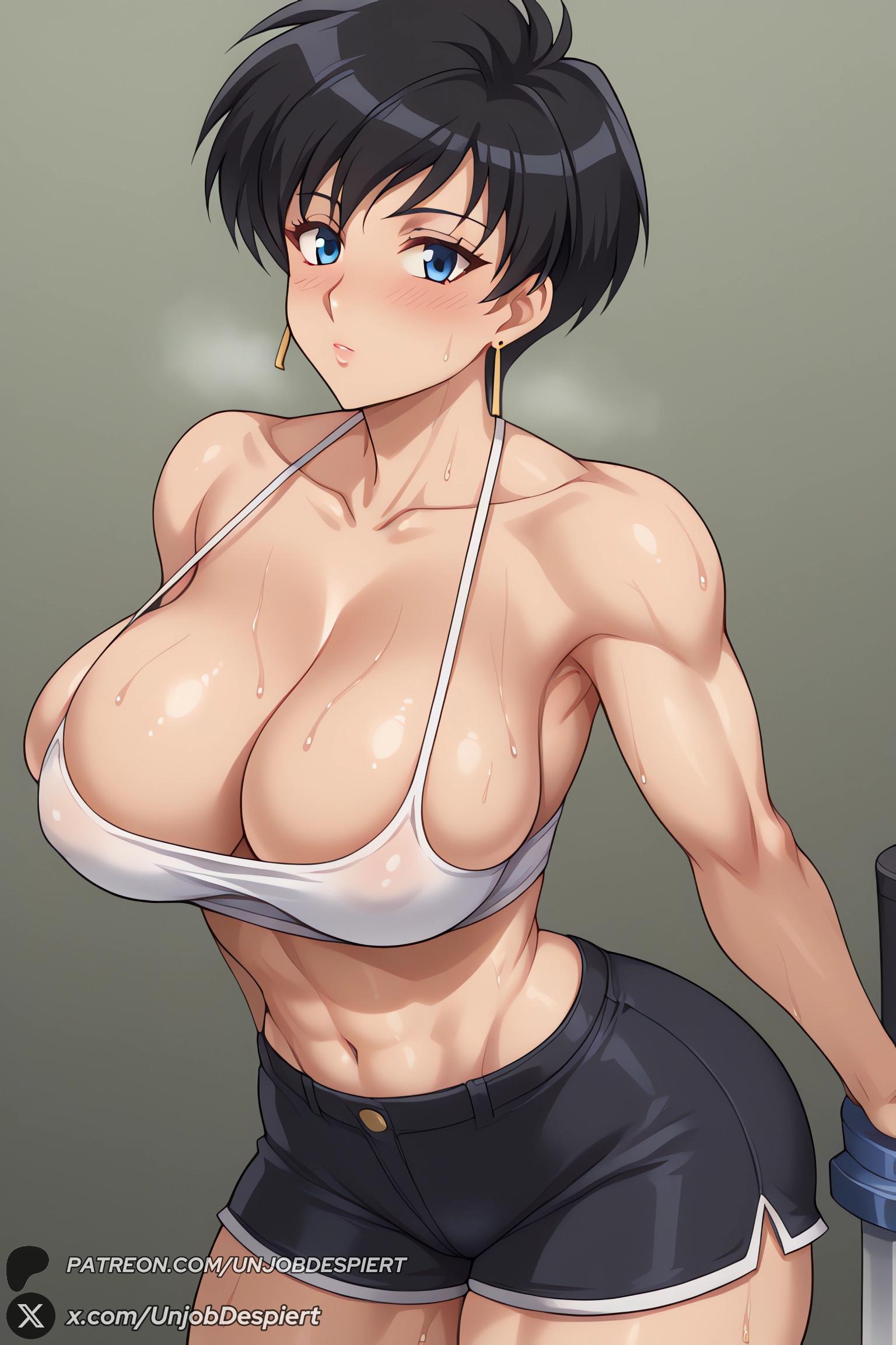 Rule 34 – 1female 1girls 2025 abs ai generated artist name big ass big breasts black hair black shorts blue eyes blush breasts cleavage collarbone covered nipples cowboy shot curvy earrings exercise female hi res high quality high resolution highres huge ass huge breasts jewelry large breasts looking at viewer meryl stryfe midriff muscular muscular female navel parted lips patreon patreon username short hair short shorts shorts solo sports bra sweat thighs trigun unjobdespiert watermark white sports bra | 14756325