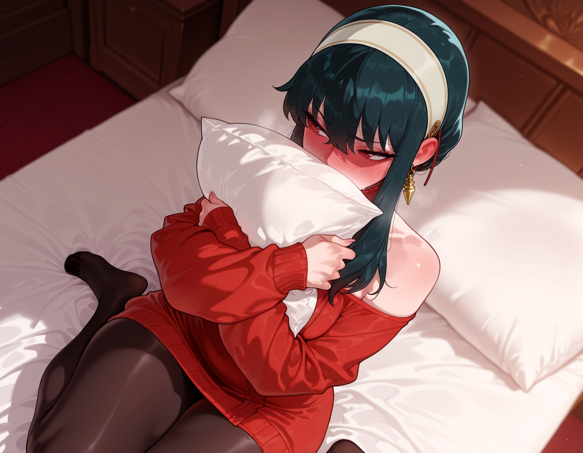 Rule 34 – 1girls ai generated balecxi bangs bare shoulders bed bed sheet bedroom black hair black legwear black pantyhose blush breasts brown pantyhose clothing curvaceous curvaceous female curvaceous figure curvy curvy figure dress ear blush earrings female female female focus female only full-face blush gold earrings hairband headwear hugging object indoors jewelry large breasts legwear long hair long sleeves no shoes nose blush off-shoulder sweater off shoulder on bed pantyhose pillow pillow hug red eyes red sweater sidelocks sitting solo spy x family sweat sweater sweater dress thighs voluptuous voluptuous female wariza white hairband yor briar yor forger | 14756658