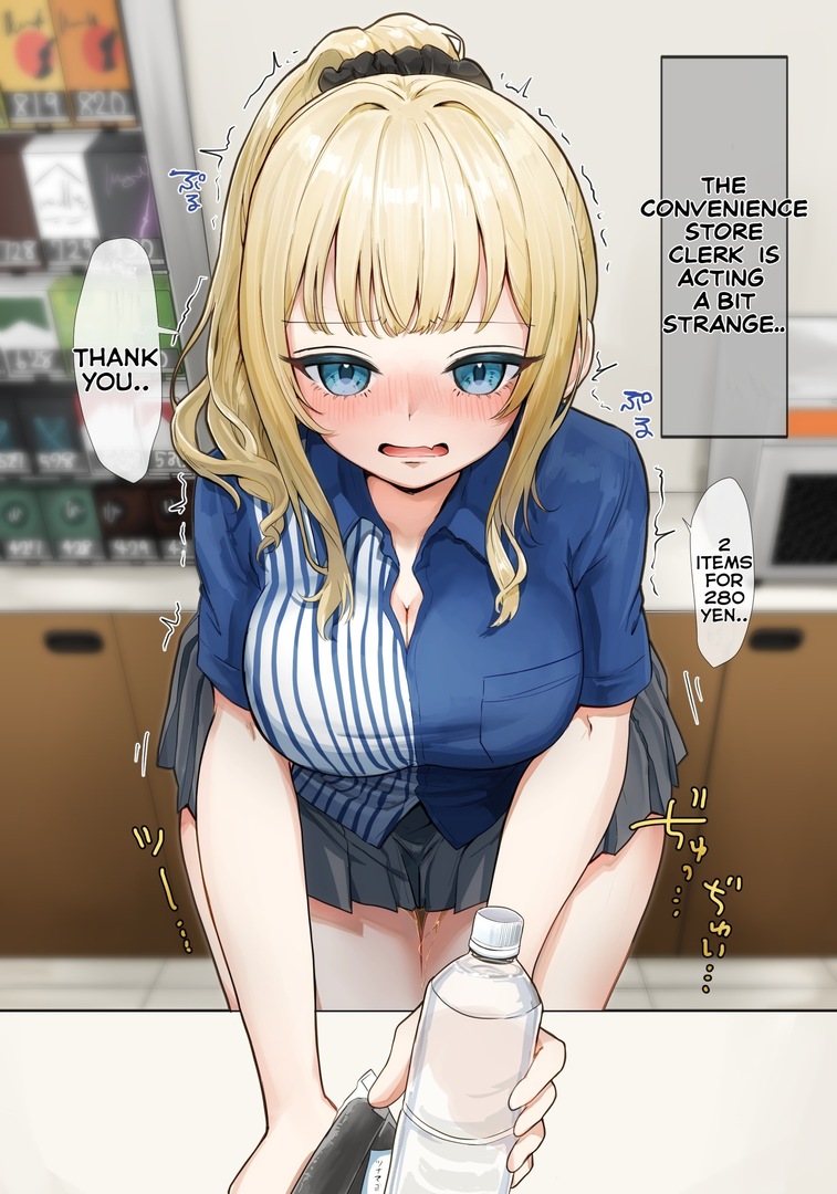 Rule 34 – 1girls blonde hair blush breasts cashier convenience store english text female have to pee large breasts leaking leaking urine looking at viewer minami omo open mouth original peeing ponytail skirt solo uniform work uniform worker | 14765878