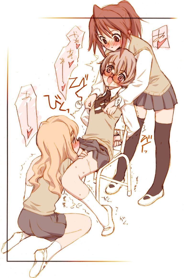 Rule 34 – 3girls arms behind back back black legwear black thighhighs blush bondage bound wrists brown eyes brown hair chair clothed sex constricted pupils cunnilingus dripping feet female femdom footwear glasses grey eyes grey hair hand on thigh keuma kneehighs kneeling light brown hair long hair multiple girls neckerchief nipple play nipple tweak nipples open mouth oral orgasm ponytail pussy pussy juice saliva school uniform serafuku shoes short hair shouting simple background sitting sketch skirt lift sleeveless sweater socks soles standing sweat sweater sweater vest teamwork thighhighs tied hair trembling uwabaki vest white kneehighs white legwear yuri | 52917